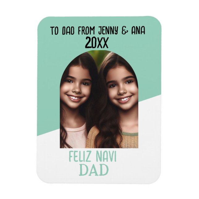 Anpassningsbar Photo Magnet Feliz Navidad Keepsaké (Vertikal)