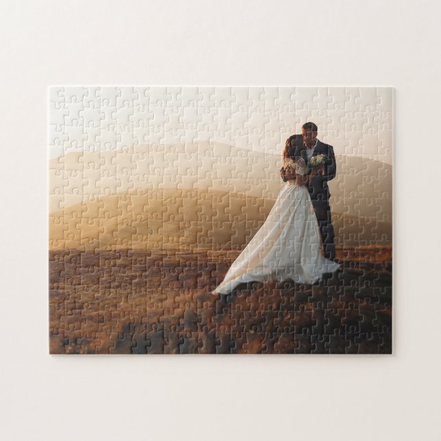 Anpassningsbar Photo Make Wife Jigszle Puzzle Gift Pussel (Horisontell)