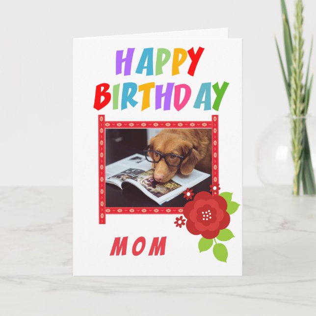 Anpassningsbar Photo Mamma Birthday Card Kort (Framsida)