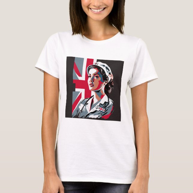 Anpassningsbar Photo Mamma-flickvän Nurse T-Shirt (Framsida)
