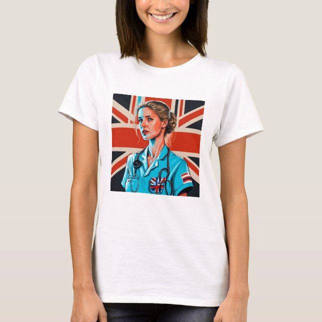 Anpassningsbar Photo Mamma-flickvän Nurse T Shirt (Framsida)