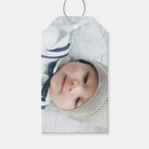 Anpassningsbar Photo med Monogram och Namn Presentetikett