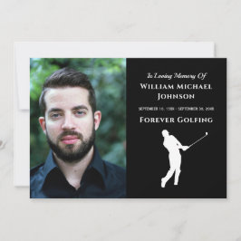 Anpassningsbar Photo Memorial Funeral for Golfing Tack Kort