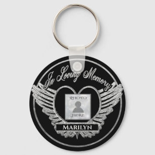 Anpassningsbar Photo Memorial Heart Silver Nyckelring