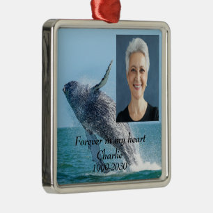 Anpassningsbar Photo Memorial Keepsak Forever i mi Julgransprydnad Metall