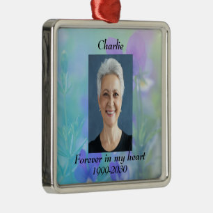 Anpassningsbar Photo Memorial Keepsak Forever i mi Julgransprydnad Metall