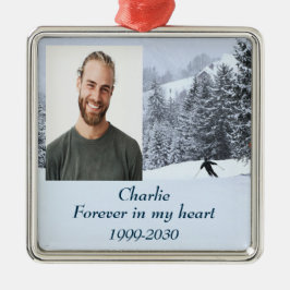 Anpassningsbar Photo Memorial Keepsak Forever i mi Julgransprydnad Metall