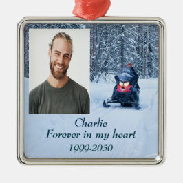 Anpassningsbar Photo Memorial Keepsak Forever i mi Julgransprydnad Metall
