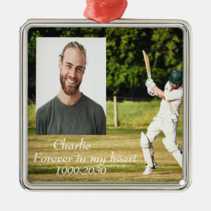 Anpassningsbar Photo Memorial Keepsak Forever i mi Julgransprydnad Metall