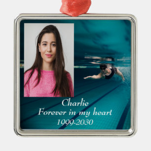 Anpassningsbar Photo Memorial Keepsak Forever i mi Julgransprydnad Metall