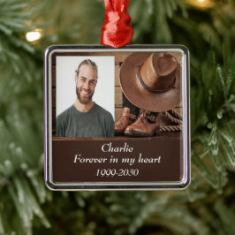 Anpassningsbar Photo Memorial Keepsak Forever i mi Julgransprydnad Metall