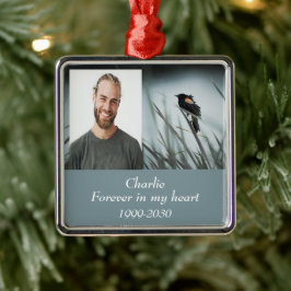 Anpassningsbar Photo Memorial Keepsak Forever i mi Julgransprydnad Metall