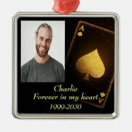 Anpassningsbar Photo Memorial Keepsak Forever i mi Julgransprydnad Metall