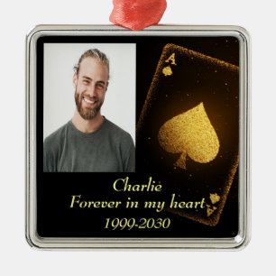 Anpassningsbar Photo Memorial Keepsak Forever i mi Julgransprydnad Metall