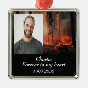 Anpassningsbar Photo Memorial Keepsak Forever i mi Julgransprydnad Metall