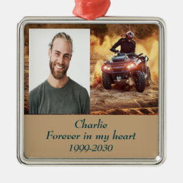 Anpassningsbar Photo Memorial Keepsak Forever i mi Julgransprydnad Metall