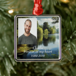 Anpassningsbar Photo Memorial Keepsak Forever i mi Julgransprydnad Metall