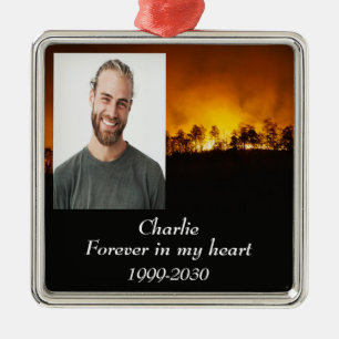 Anpassningsbar Photo Memorial Keepsak Forever i mi Julgransprydnad Metall