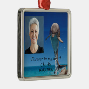 Anpassningsbar Photo Memorial Keepsak Forever i mi Julgransprydnad Metall