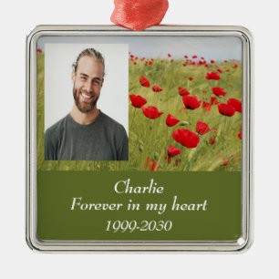 Anpassningsbar Photo Memorial Keepsak Forever i mi Julgransprydnad Metall