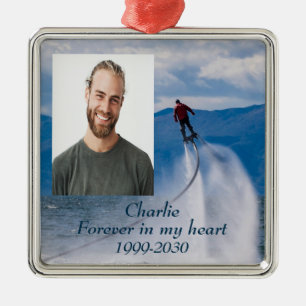 Anpassningsbar Photo Memorial Keepsak Forever i mi Julgransprydnad Metall