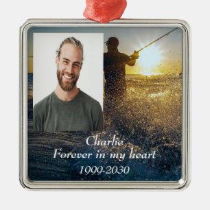 Anpassningsbar Photo Memorial Keepsak Forever i mi Julgransprydnad Metall