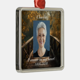 Anpassningsbar Photo Memorial Keepsak Forever i mi Julgransprydnad Metall