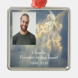 Anpassningsbar Photo Memorial Keepsak Forever i mi Julgransprydnad Metall