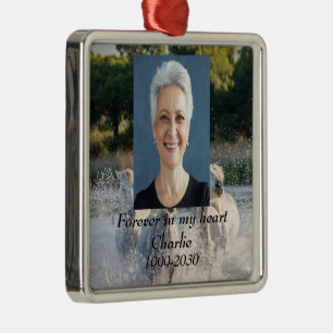 Anpassningsbar Photo Memorial Keepsak Forever i mi Julgransprydnad Metall