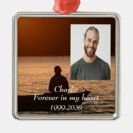 Anpassningsbar Photo Memorial Keepsak Forever i mi Julgransprydnad Metall