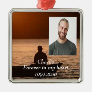 Anpassningsbar Photo Memorial Keepsak Forever i mi Julgransprydnad Metall