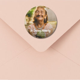 Anpassningsbar Photo Memorial Tribute Funeral Död Runt Klistermärke