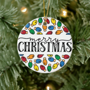 ANPASSNINGSBAR PHOTO Merry & Bright Ceramic Orname Julgransprydnad Keramik
