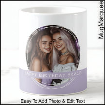 Anpassningsbar Photo & Message White & Lilac C123