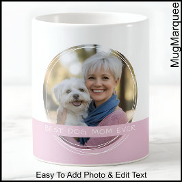 Anpassningsbar Photo & Message White & Rosa C52 Me Kaffemugg