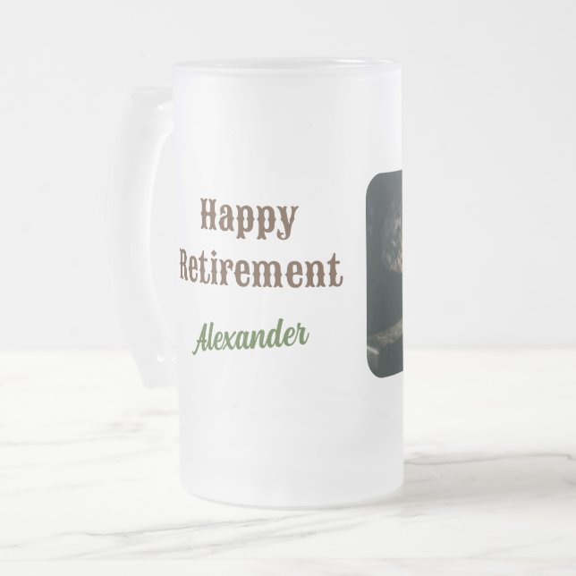 Anpassningsbar Photo Military Pension Gifts Frostat Ölglas (Framsida vänster)