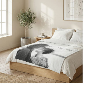 Anpassningsbar Photo Minimalist Calligraphy Namn K Fleecefilt