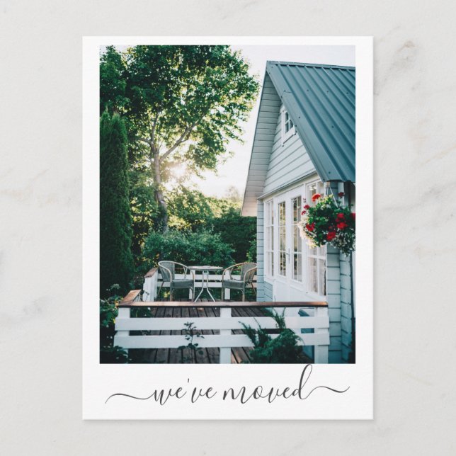 Anpassningsbar Photo Minimalist Flyttat New Home A Vykort (Framsida)