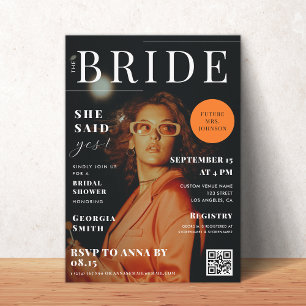 Anpassningsbar Photo Mode Magazine Cover Möhippa Inbjudningar