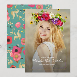 Anpassningsbar Photo Modern Blommigt Studenten med Meddelande