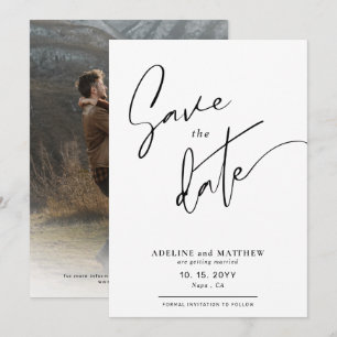 Anpassningsbar Photo Modern Simple Elegant Script Spara Datumet