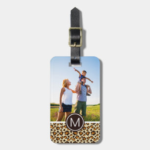 Anpassningsbar Photo & Monogram Cheetah skin mönst Bagagebricka