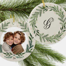 Anpassningsbar Photo Monogram Gräs God jul
