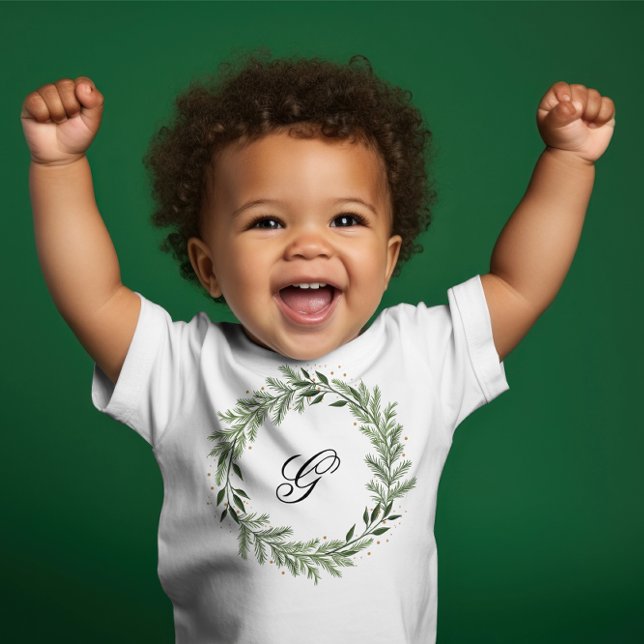Anpassningsbar Photo Monogram Gräs God jul T Shirt (Skapare uppladdad)