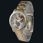 Anpassningsbar Photo | Monogram | Romerska siffror Armbandsur<br><div class="desc">Ladda upp ditt favoritfoto från Instagram,  din mobila dator eller din hemdator till den här anpassningsbarna med ett monogram inuti en svart cirkel ram centrerad i mitten. På den yttre kanten av klockan finns höga romerska siffror i elegant i ett fet stil.</div>