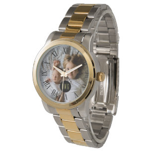 Anpassningsbar Photo   Monogram   Romerska siffror Armbandsur