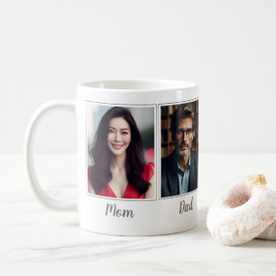 Anpassningsbar Photo Mörk Grått Mamma Pappa dotter Kaffemugg