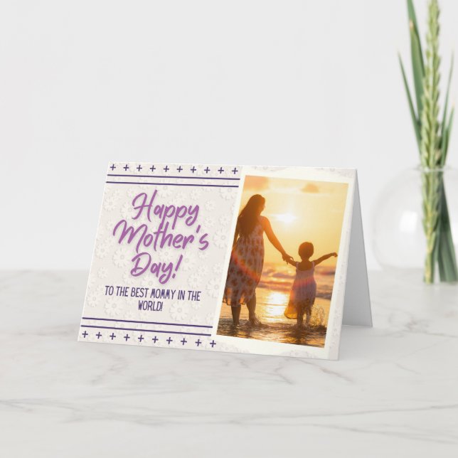 Anpassningsbar Photo Mors dag Card Tack Kort (Framsida)