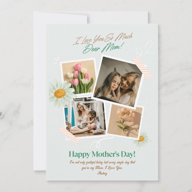 Anpassningsbar Photo Mors dag Kärlek You Mamma (Framsida)