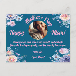 Anpassningsbar Photo Mor's Day Watercolor Blommigt Helg Vykort